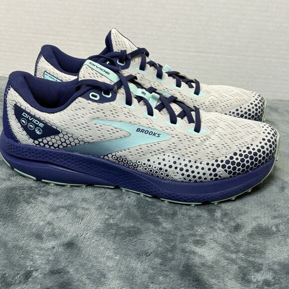 Brooks Divide 3 Trail Running Shoes Oyster/Cobalt/Blue Tint US Women 10 - Picture 3 of 11